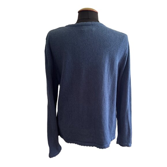 BonWorth Blue Embroidered Beaded Cardigan Sweater, Size MP - Picture 3 of 7